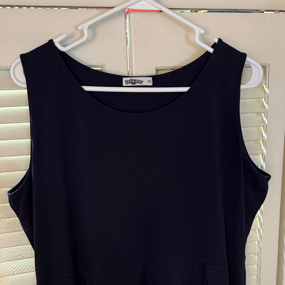 Navy Blue Sleeveless Women's Dress - Classic A-Line